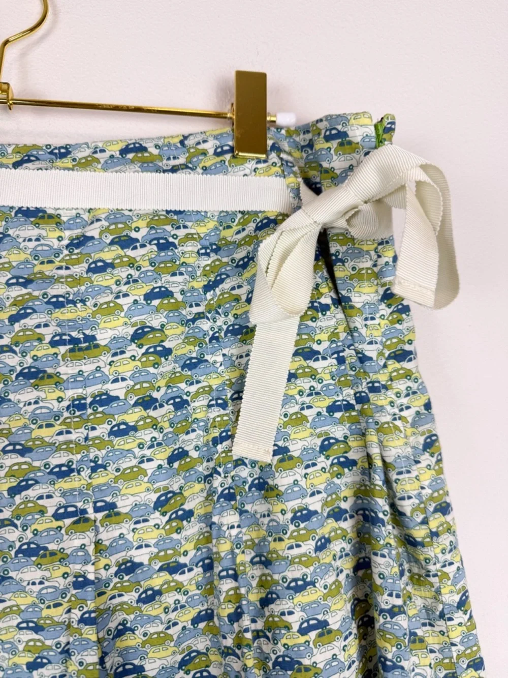 Vintage J. Crew Green Pleated Car Taxi Cab Skirt Size 8